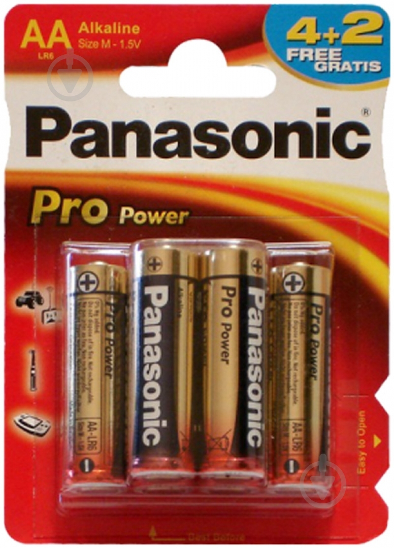 Батарейка Panasonic PRO POWER AA BLI 4 ALKALINE (LR6XEG/4BPR) - фото 1