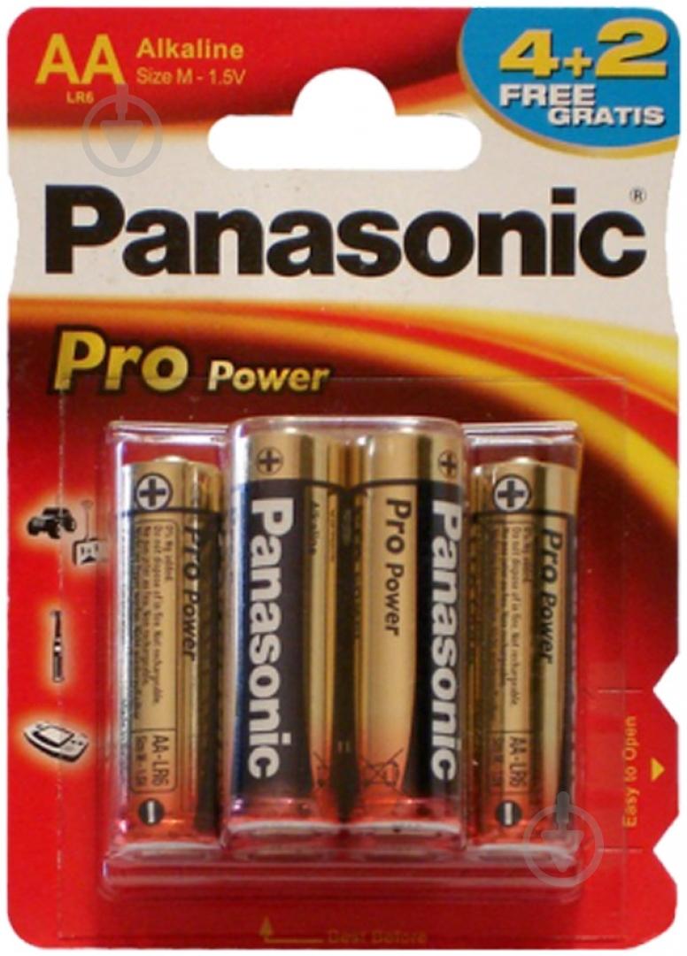 Батарейка Panasonic PRO POWER AA BLI 6 (LR6XEG/6B2F) - фото 1