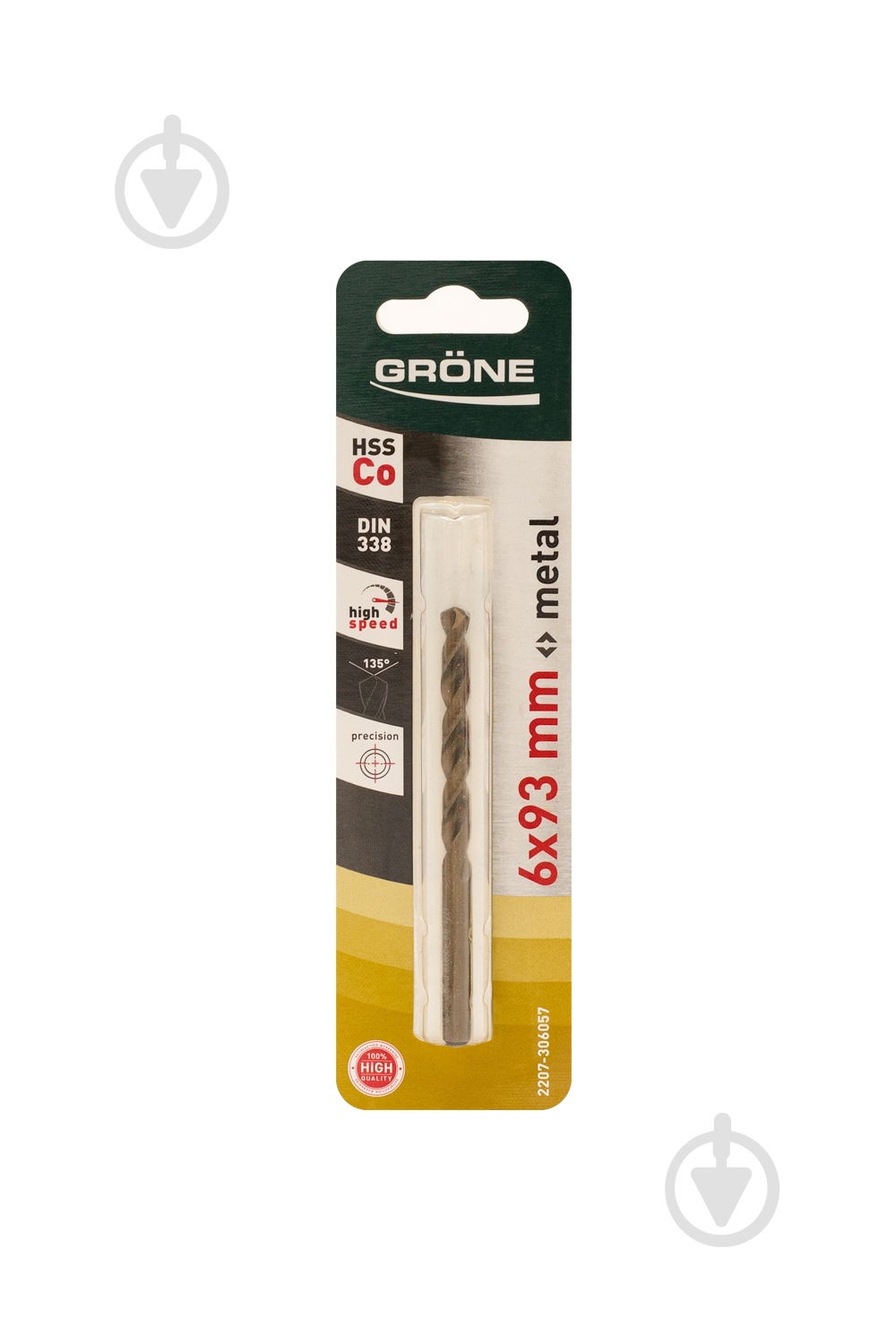 Свердло по металу Grone 6x93 мм HSS-Co 2207-306057 - фото 1