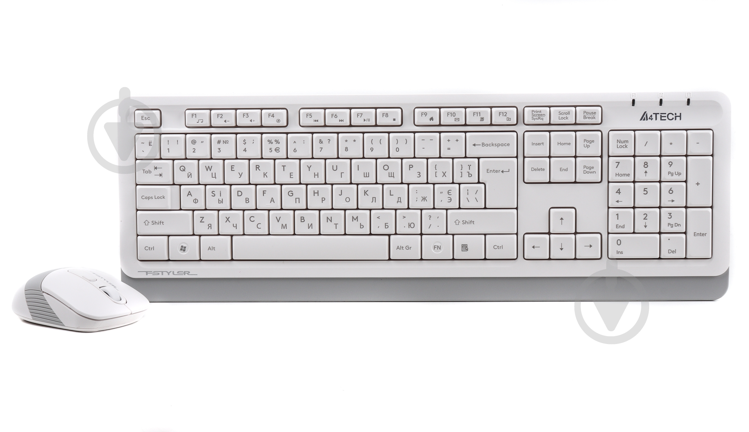 Комплект клавиатура и мышь A4Tech FG1010 (White) - фото 2