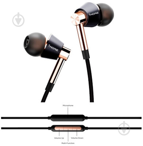 Навушники 1More Triple Driver Mic Gold (E1001-GOLD) - фото 3