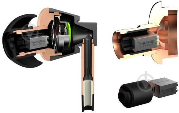 Навушники 1More Triple Driver Mic Gold (E1001-GOLD) - фото 4