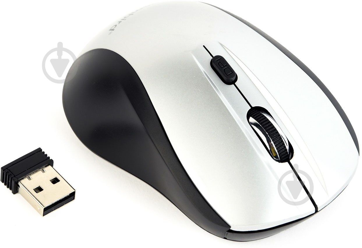 Мишка Gembird MUSW-4B-02-BS silver - фото 1