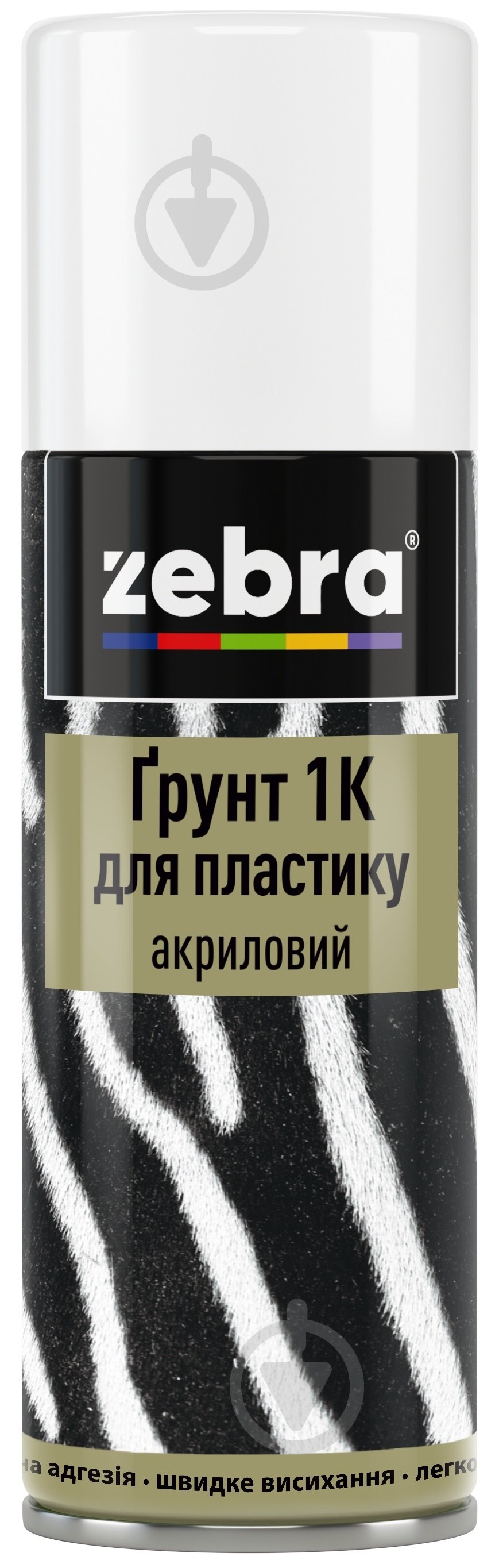 Ґрунт аерозольний ZEBRA 1К для пластику акриловий прозорий мат 400 мл - фото 1