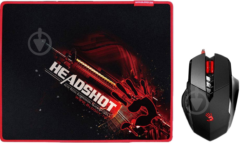 Мишка A4Tech V7M71Bloody + ігровий килимок Bloody B-071 black - фото 1 Мишка A4Tech V7M71Bloody + ігровий килимок Bloody B-071 black - фото 1