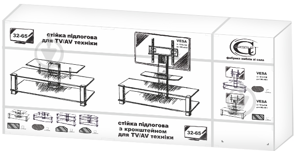 Подставка для ТВ Commus ТАЙФУН BL черный - фото 4