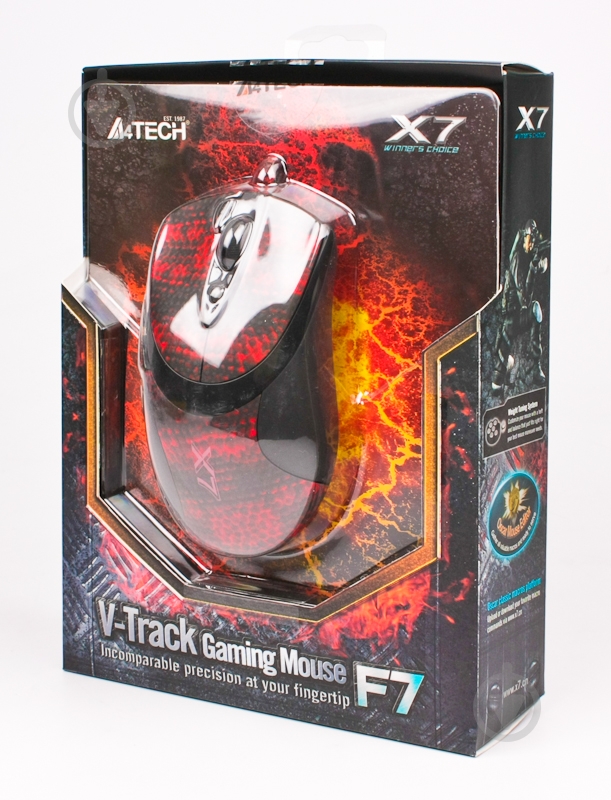 Мышка A4Tech F7 USB (Shake) red - фото 2