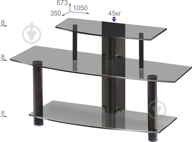 Подставка для ТВ Commus TFT BL черный - фото 2