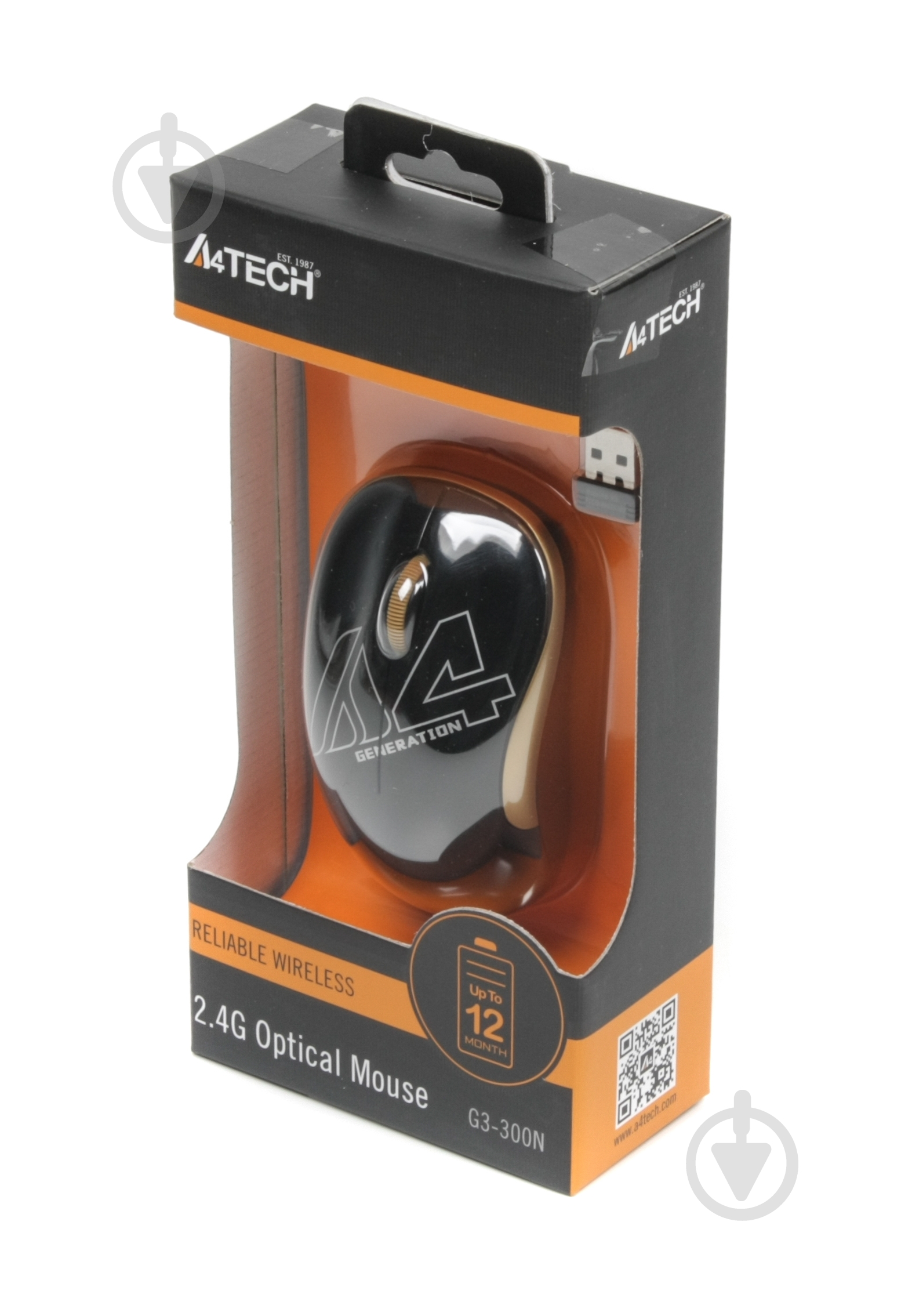 Мишка A4Tech G3-300N (Black+Golden) gold - фото 4
