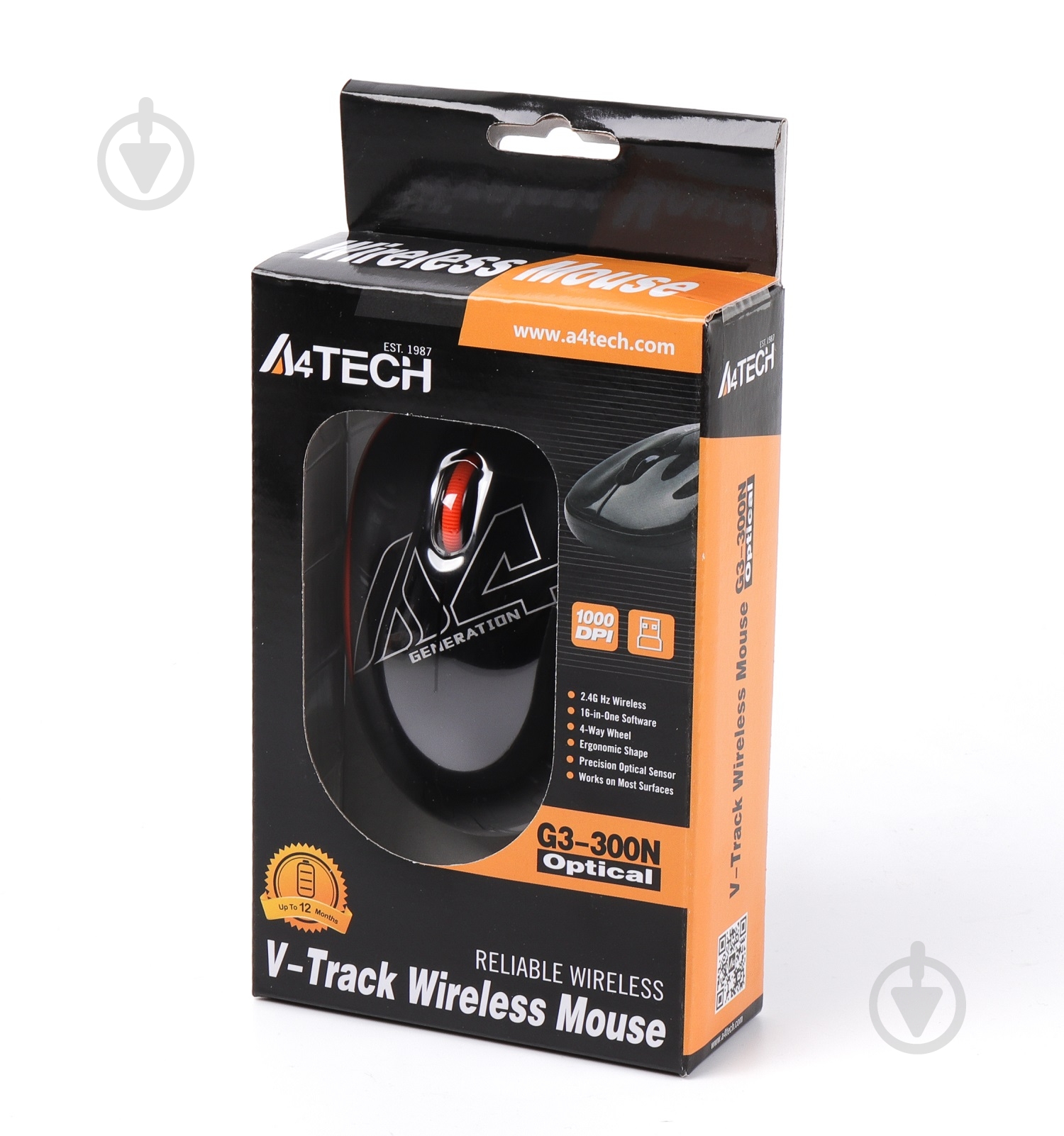Мышка A4Tech G3-300N (Black+Orange) orange - фото 6