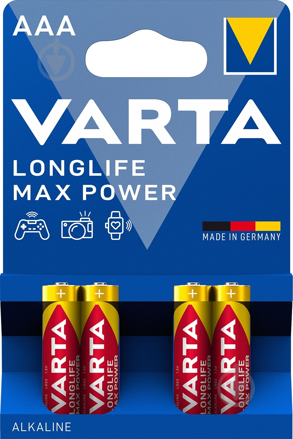 Батарейка Varta Longlife Max Power AAA (мізинчикові) 4 шт. (4703101404) - фото 1