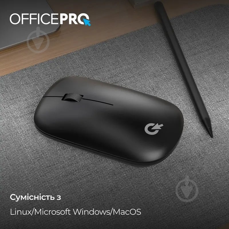 Миша OfficePro M225B Silent Click Wireless black (M225B) - фото 3