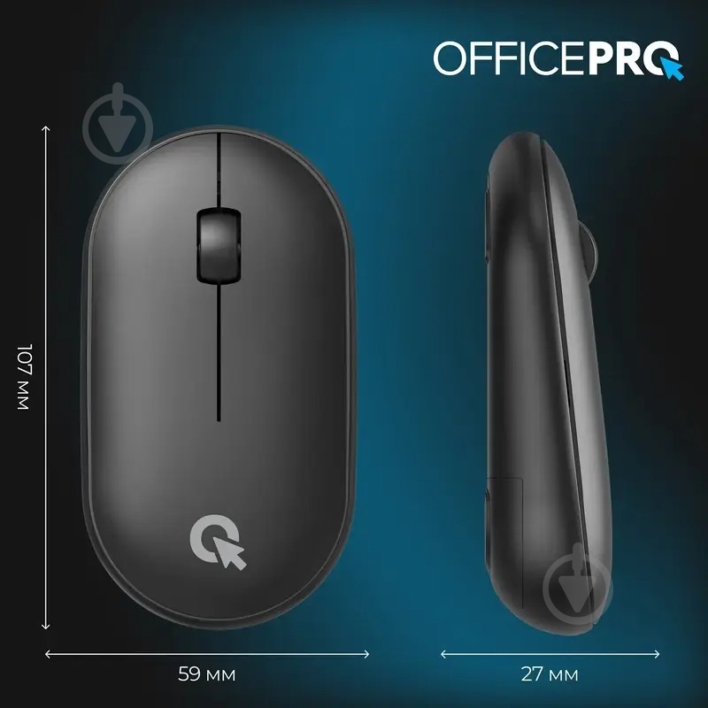 Миша OfficePro M185B Silent Click Wireless black (M185B) - фото 3