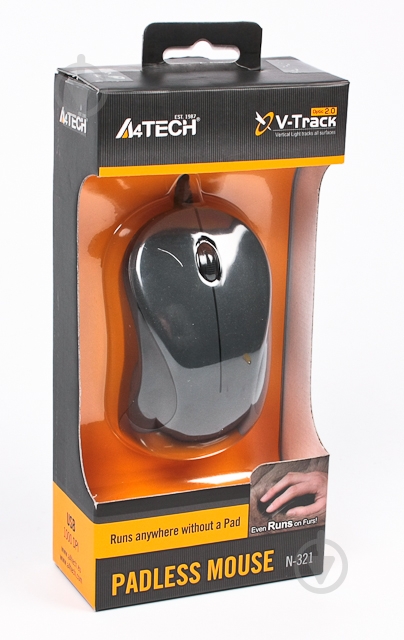 Мышка A4Tech N-321-1 (Glossy Grey) grey - фото 4