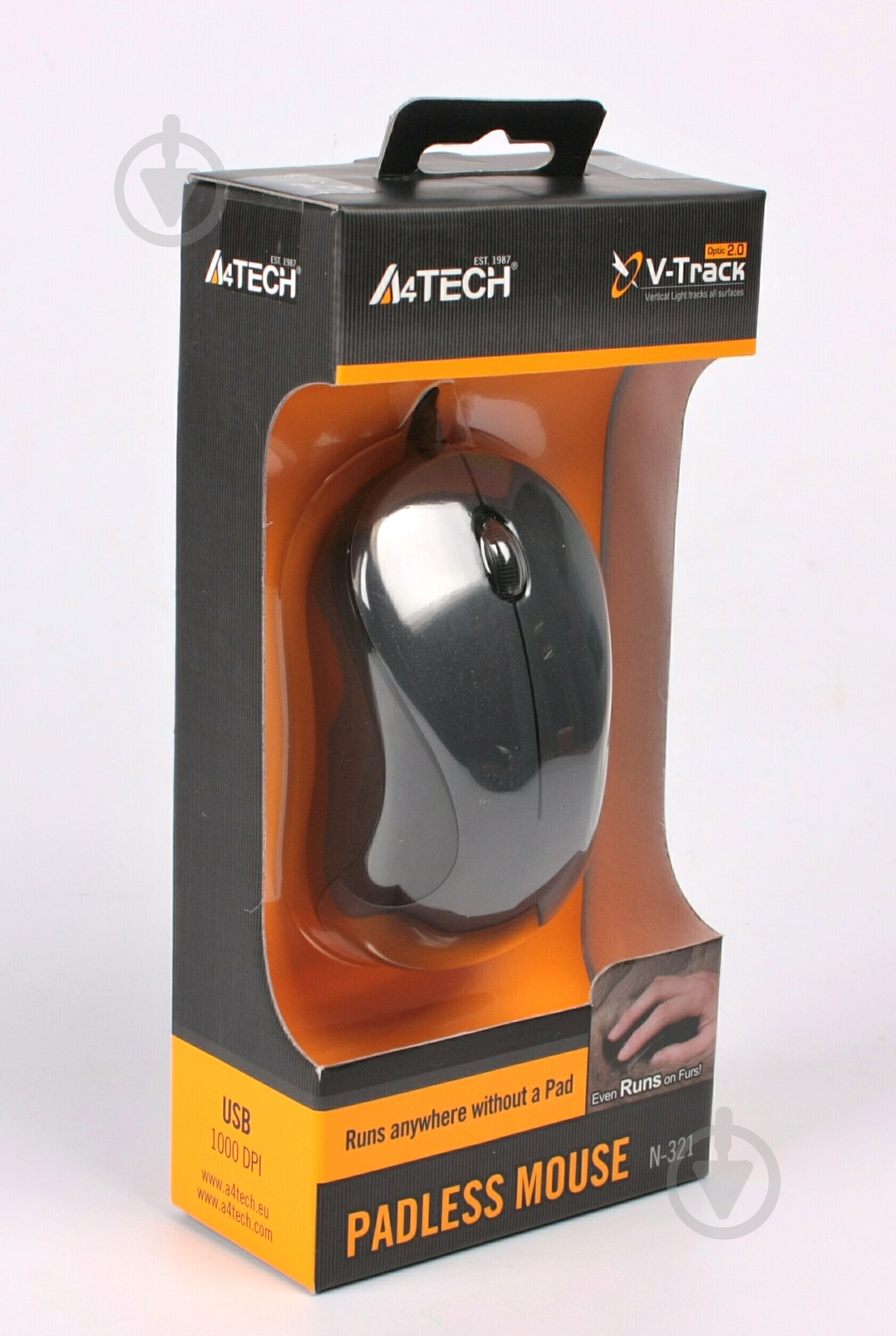 Мышка A4Tech N-321-1 (Glossy Grey) grey - фото 5