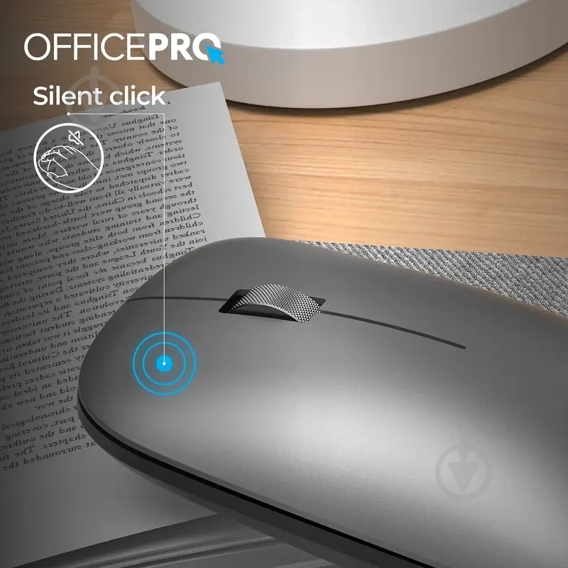 Миша OfficePro M225G Silent Click Wireless gray (M225G) - фото 8