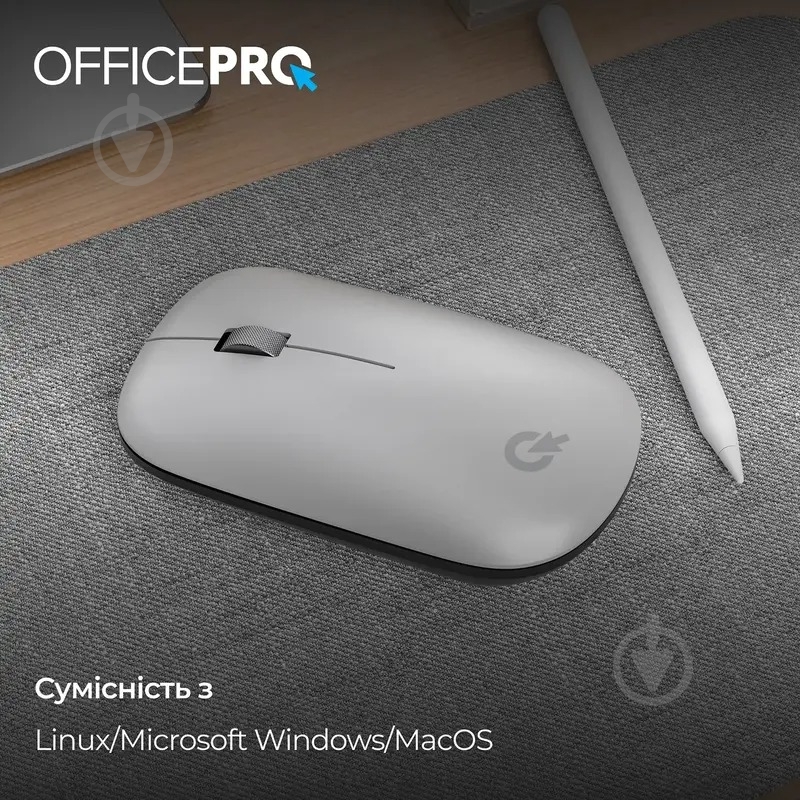 Миша OfficePro M225S Silent Click Wireless silver (M225S) - фото 4