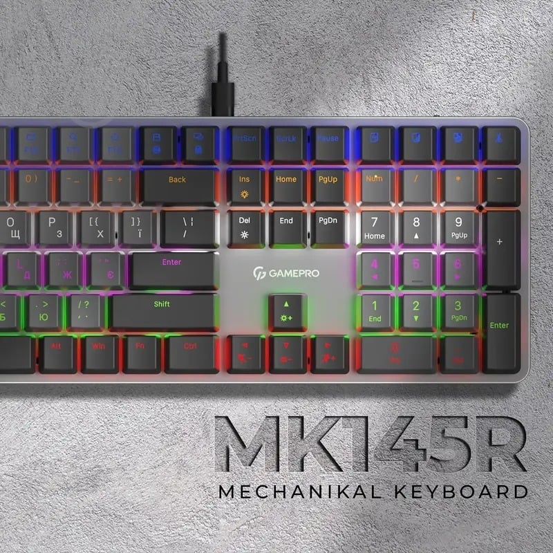 Клавіатура ігрова GamePro MK145R Red Swich Low Profile (MK145R) gray - фото 8