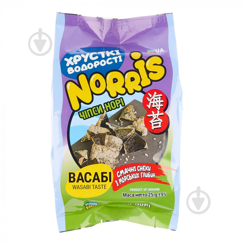 Чипсы NORRIS нори с васаби 25 г - фото 1