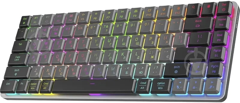 Клавиатура игровая GamePro MK230R Red Swich Low Profile Wireless / Bluetooth / USB (MK230R) grey - фото 2