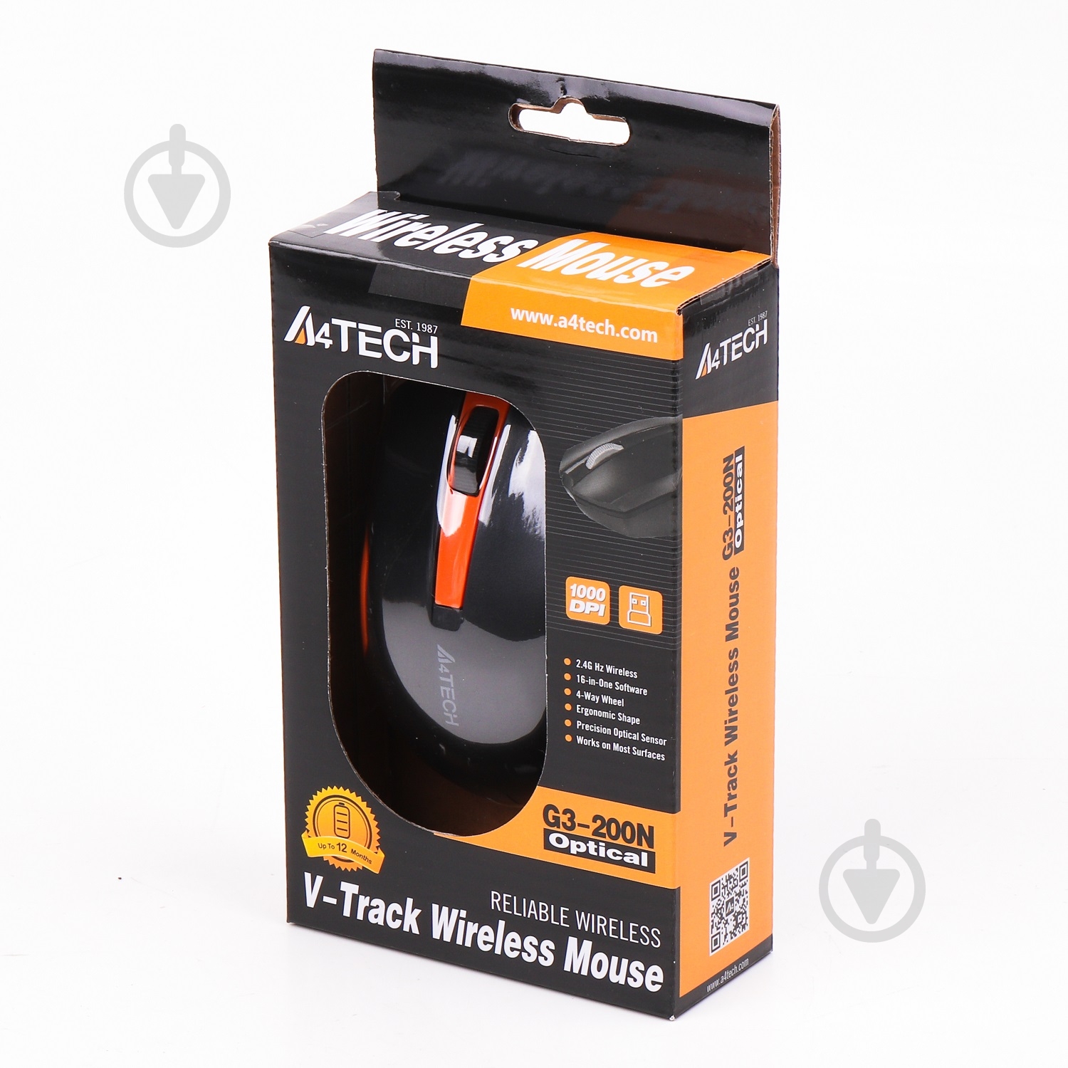 Мышка A4Tech G3-200N (Black+Orange) orange - фото 5