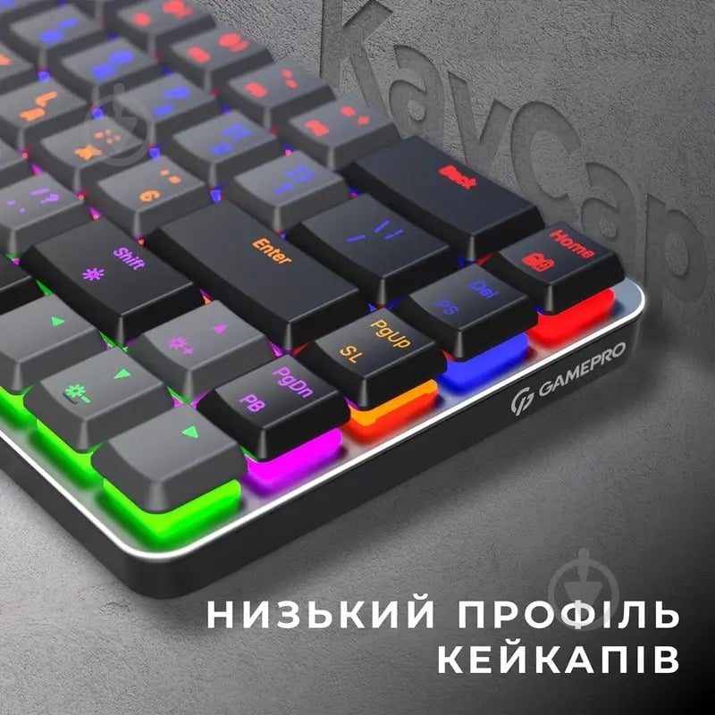 Клавіатура ігрова GamePro MK122R Red Switch Low Profile Wireless (MK122R) grey - фото 13