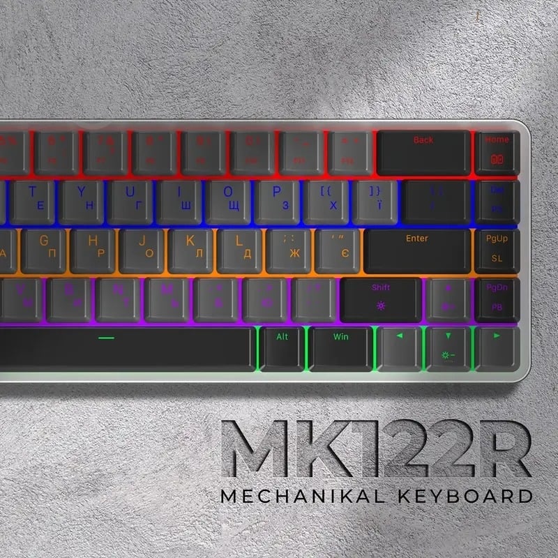 Клавіатура ігрова GamePro MK122R Red Switch Low Profile Wireless (MK122R) grey - фото 5