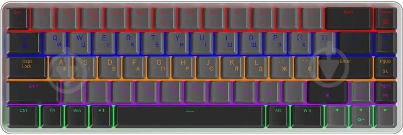 Клавіатура ігрова GamePro MK122R Red Switch Low Profile Wireless (MK122R) grey - фото 1