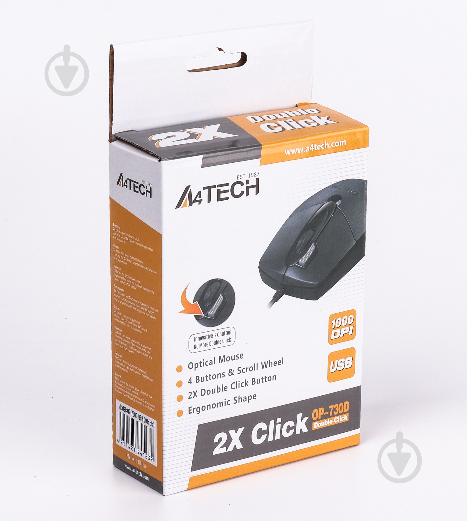 Мишка A4Tech OP-730D USB (Black) black - фото 5