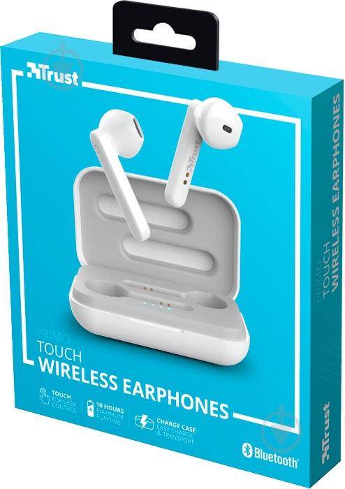 Наушники Trust Primo Touch Wireless Mic white (23783) - фото 7