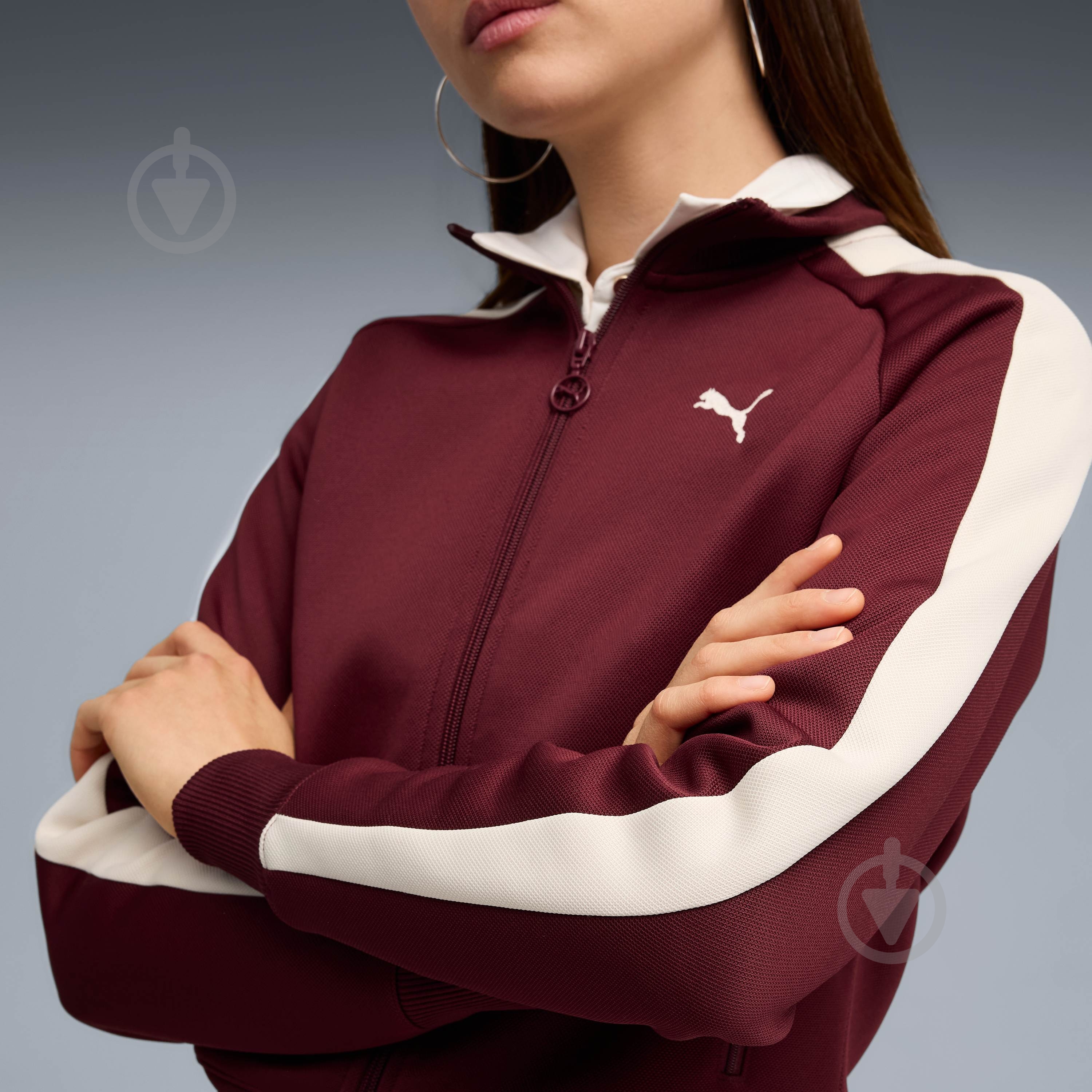 Джемпер Puma T7 ALWAYS ON Short Track Jacket 62979696 р.XS бордовый - фото 3 Джемпер Puma T7 ALWAYS ON Short Track Jacket 62979696 р.XS бордовый - фото 3