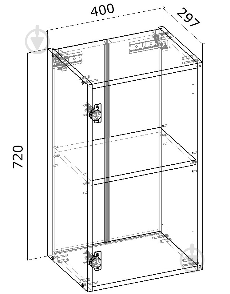 Шкаф верхний Грейд распашной 400x720x300 мм клен - фото 2