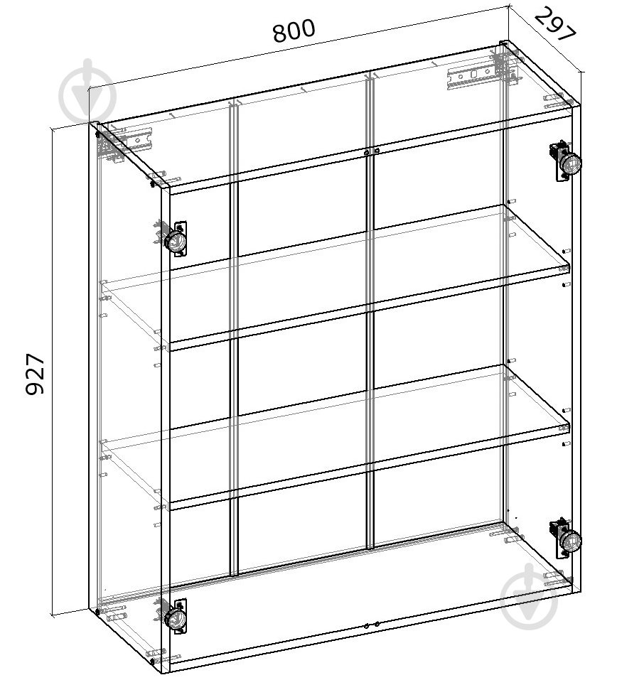 Шкаф верхний Грейд распашной 800x927x300 мм клен - фото 2