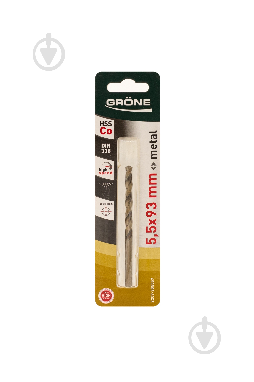 Свердло по металу Grone 5,5x93 мм HSS-Co 2207-305557 - фото 1