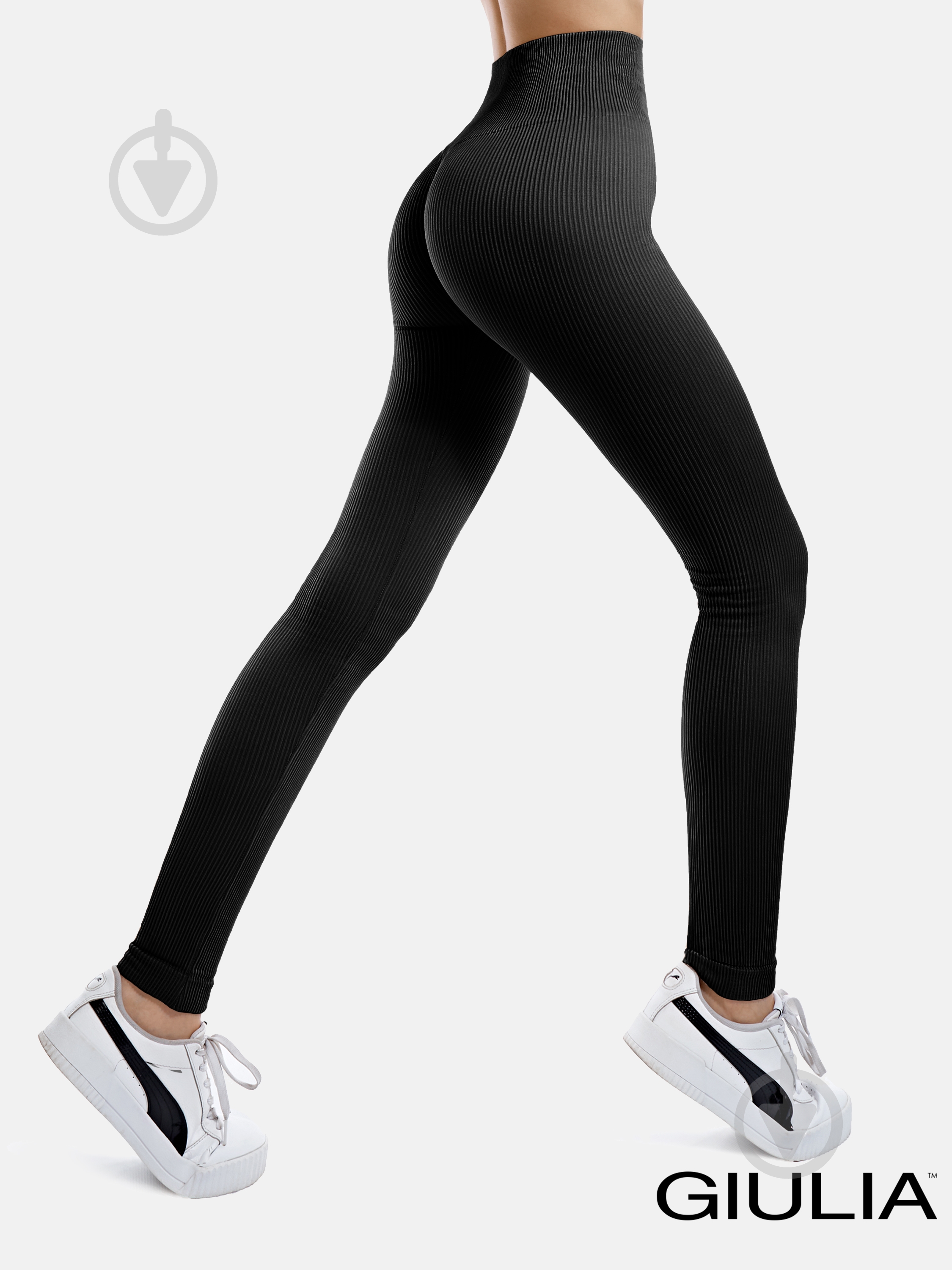 Лосины Giulia LEGGINGS RIB р.S/M черный - фото 2