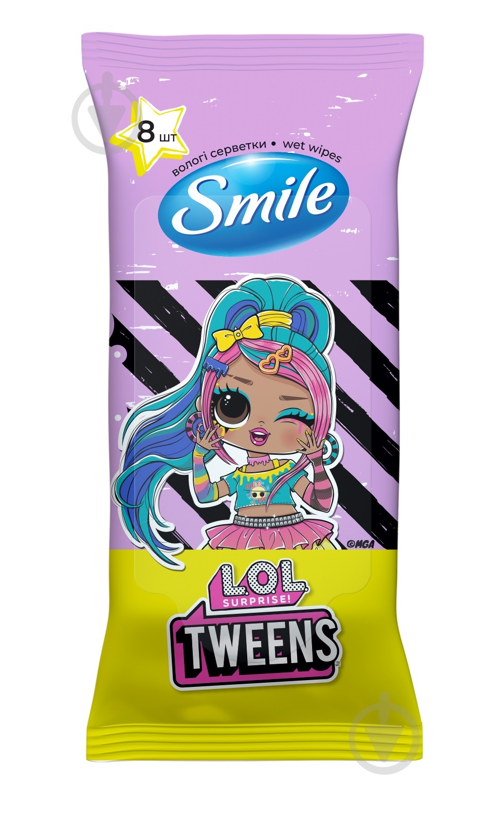 Вологі серветки Smile L.O.L 8 шт. - фото 1