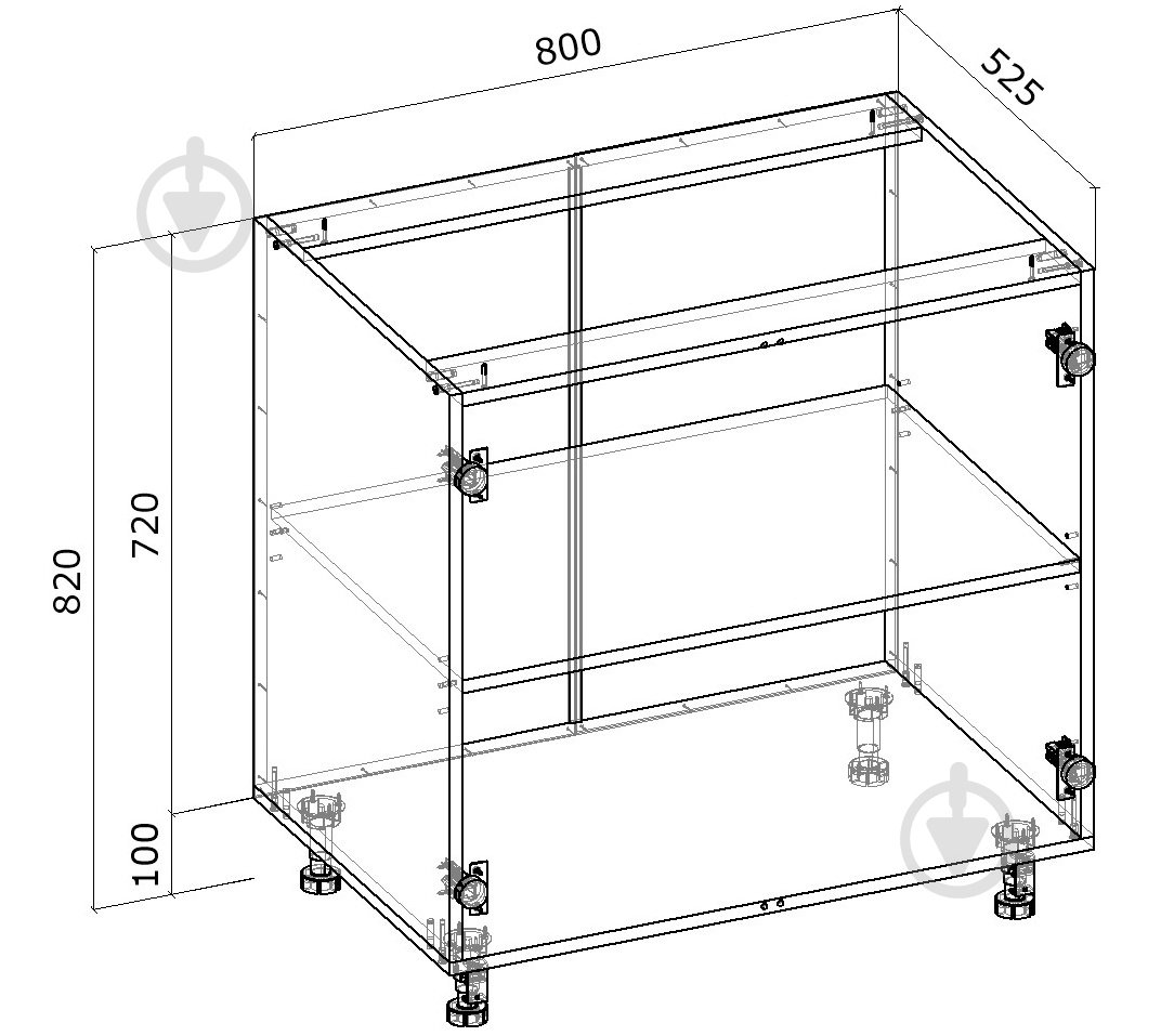 Тумба нижняя распашная 800x820x522 мм клен - фото 2 Тумба нижняя распашная 800x820x522 мм клен - фото 2