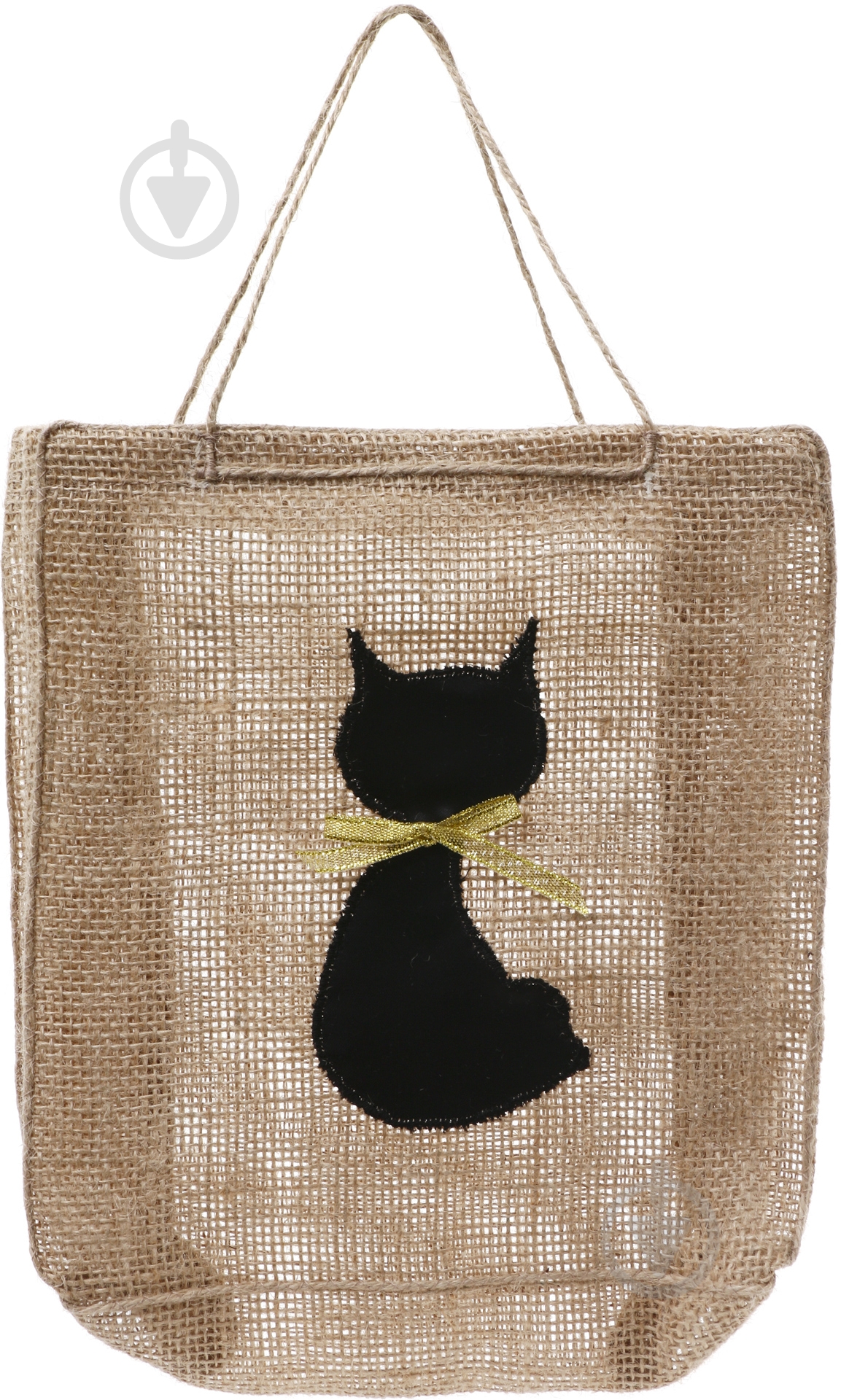 Сумка подарункова з мішковини Кішка 21х7х23 см - фото 1 Сумка подарункова з мішковини Кішка 21х7х23 см - фото 1