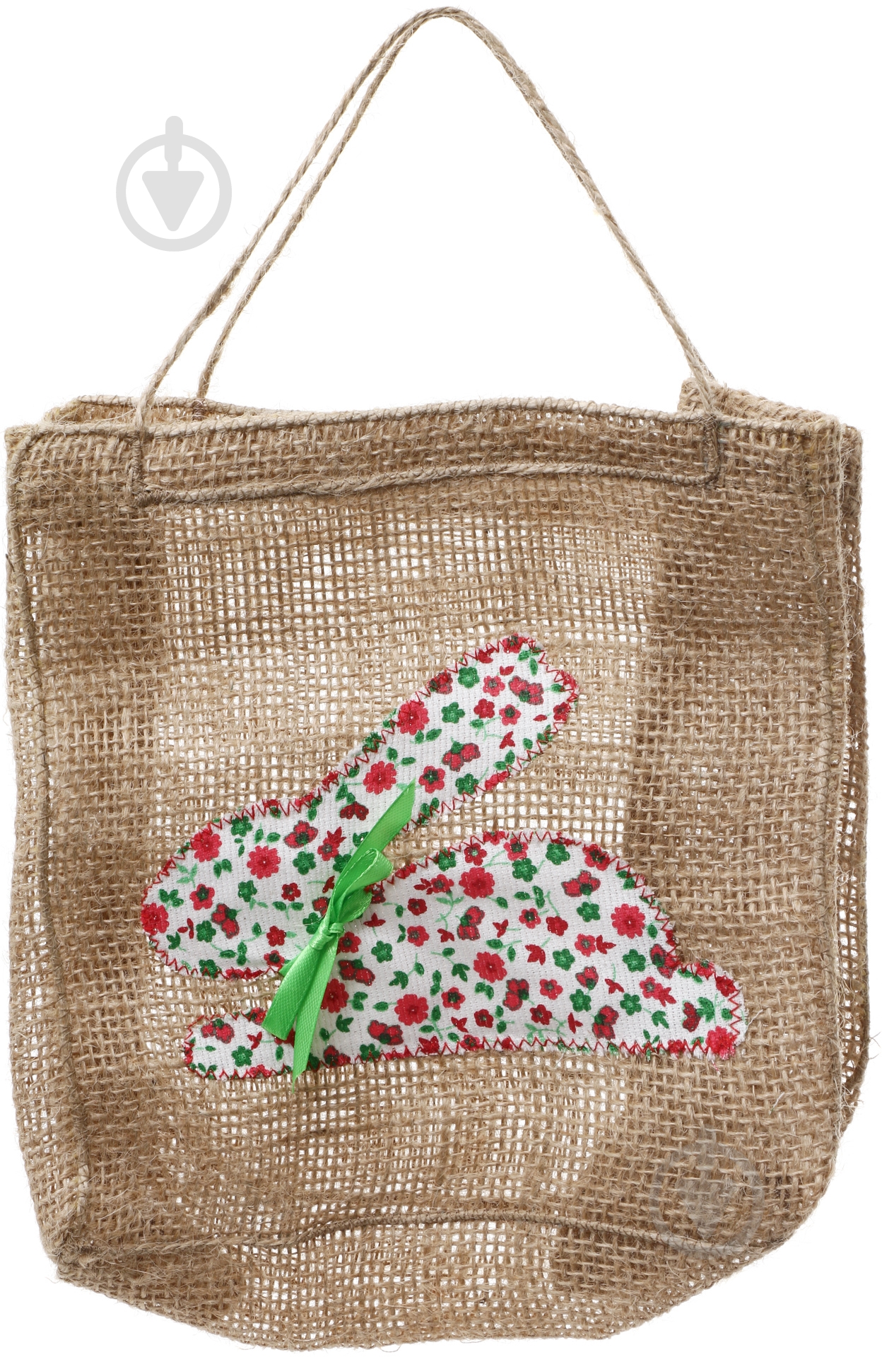 Сумка подарункова з мішковини Зайчик 18х7х18 см - фото 1 Сумка подарункова з мішковини Зайчик 18х7х18 см - фото 1