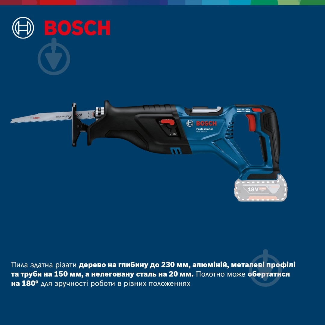 Пила сабельная Bosch Professional GSA 185-LI 06016C0020 - фото 13
