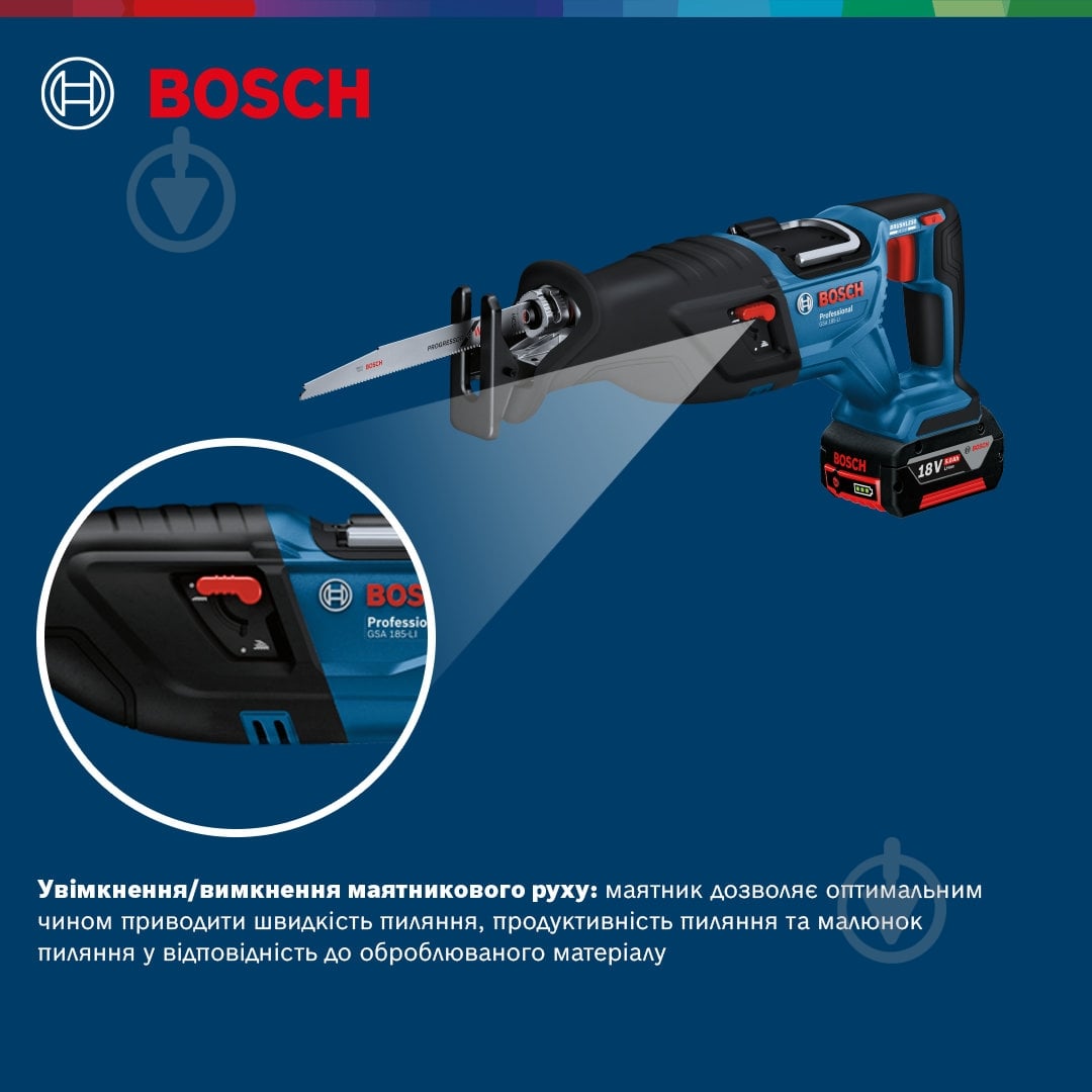 Пила сабельная Bosch Professional GSA 185-LI 06016C0020 - фото 16