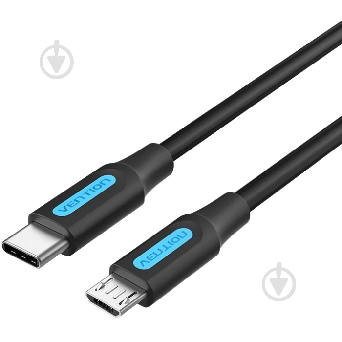 USB-кабель Vention USB 2.0 Type-C M - Micro USB M 1,5 м чорний (COVBG) - фото 1