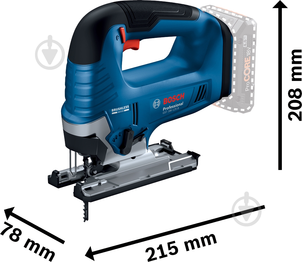 Электролобзик Bosch Professional GST 185-LI 06015B3021 - фото 8