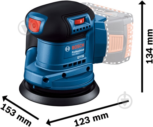 Эксцентриковая шлифмашина Bosch Professional GEX 185-LI 06013A5020 - фото 2