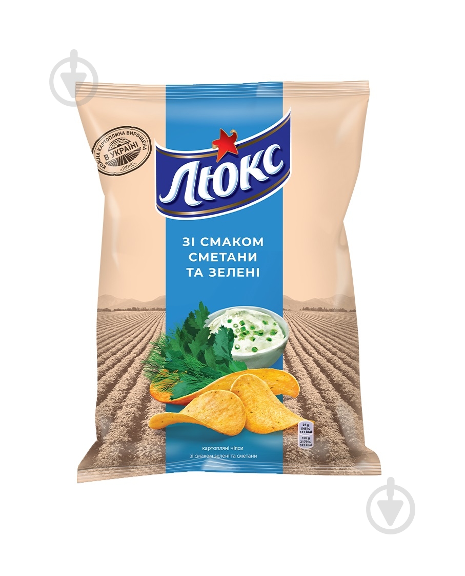 Чипсы Люкс со вкусом сметаны-зелени 125 г - фото 2