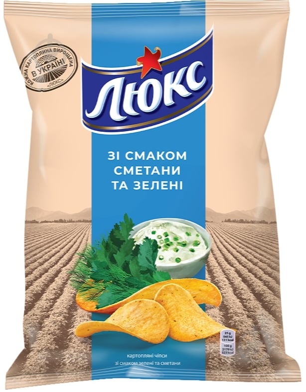 Чипсы Люкс со вкусом сметаны-зелени 125 г - фото 3