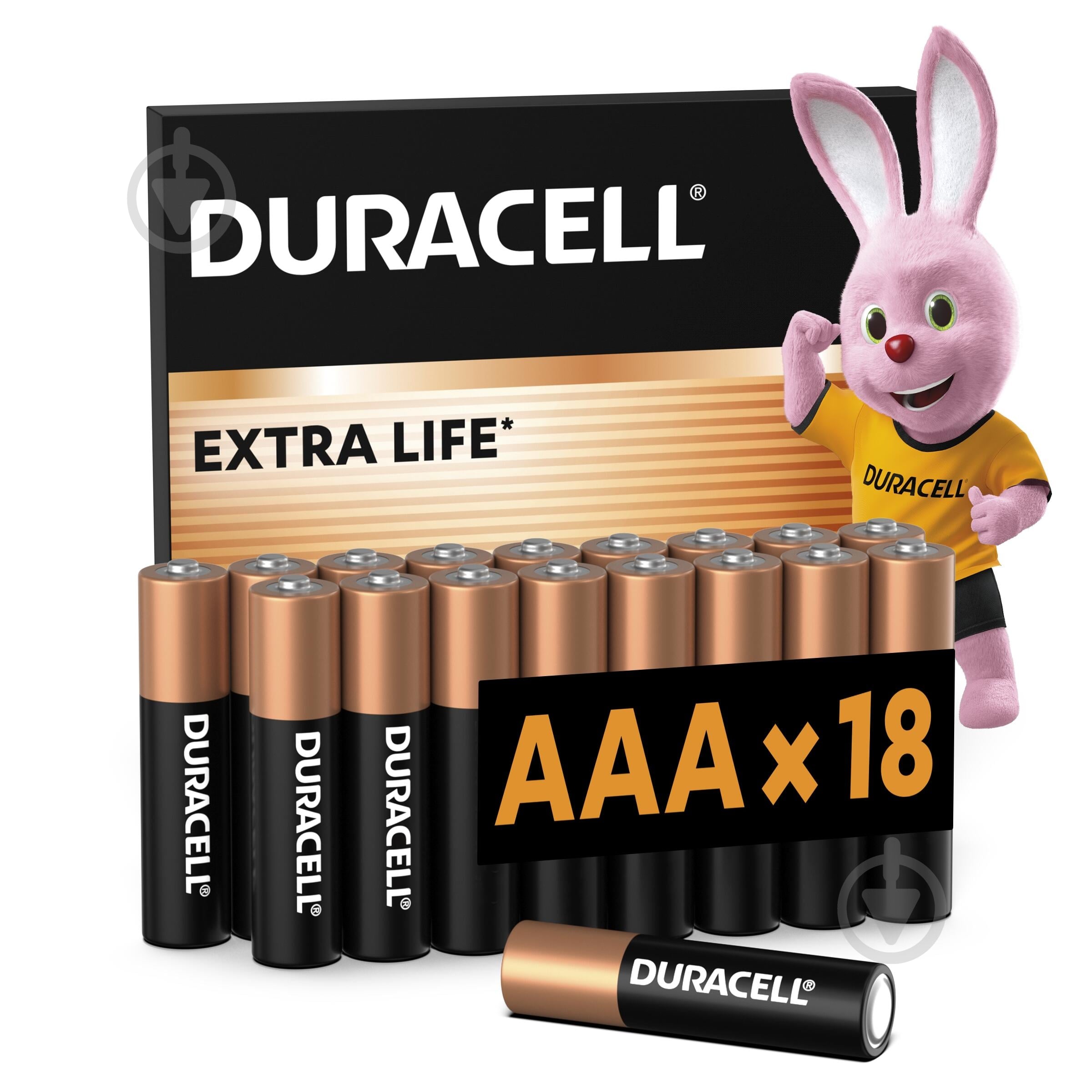 Батарейки щелочные Duracell AAA (мизинчиковые) 18 шт. - фото 1