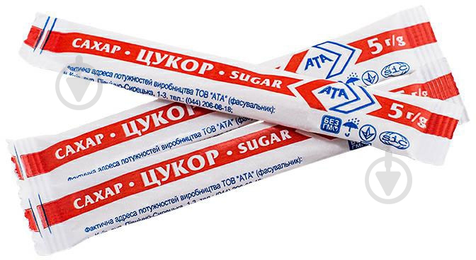 Сахар белый стик 200 шт. 1 кг АТА (1053) - фото 1 Сахар белый стик 200 шт. 1 кг АТА (1053) - фото 1