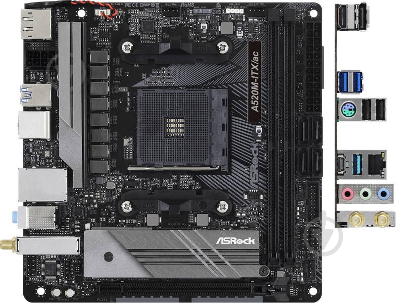 Материнская плата ASRock A520M-ITX/AC (Socket AM4, AMD A520, mini ITX) - фото 2