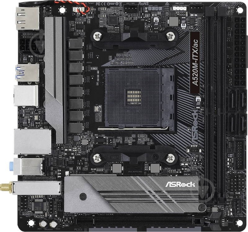 Материнская плата ASRock A520M-ITX/AC (Socket AM4, AMD A520, mini ITX) - фото 1
